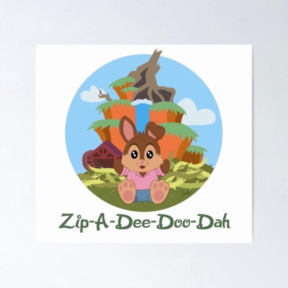 Whimsical Splash Rabbit Animated Character Water Graphic Wall Art Playful Decor, Unframed Canvas