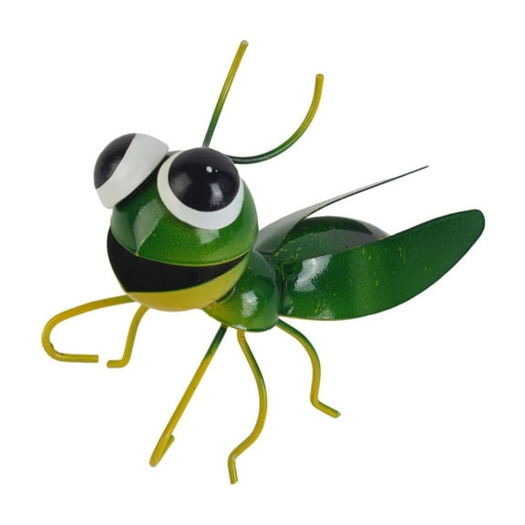 Whimsical Spring-Loaded Bee Figurine Cute Garden Decor With Big Eyes Metal Construction Vibrant Colors