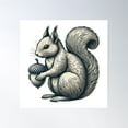 thumbnail image 1 of Whimsical Squirrel With Acorn Poster Wall Art, Modern Wall Decor For Living Room Bedroom, 17x17 UNFRAMED, 1 of 3