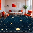 thumbnail image 1 of Whimsical Starry Sky Design Kids Decor Play Area Rug, Soft Rug, Non Slip, Stain Resistant, Washable Area Rugs for Living Room, Bedroom (Blue) 3x5ft, 1 of 6