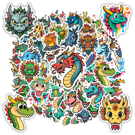 Whimsical Stickers Dinosaur Decals Unique Stickers Stationery Stickers for Luggage Laptop Guitar