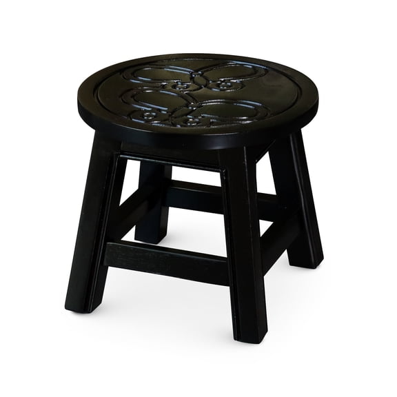 Whimsical Stool with Butterfly Design | Used as Ottoman or Mini Side Table | Made of Durable Rubberwood | Compact and Space - Efficient