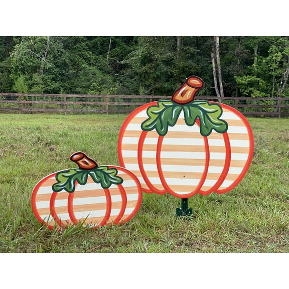Whimsical Striped Fall Pumpkin