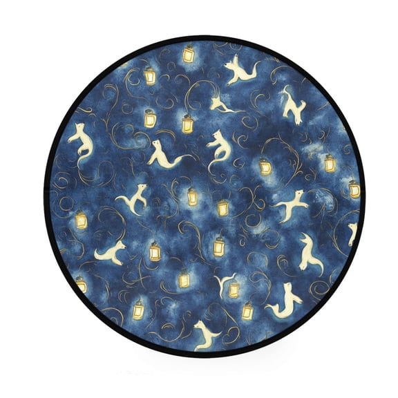 Whimsical Style Bears Memory Foam Bath Mat 36" Absorbent Rug with Non Slip Base and 4 Bonus Pads