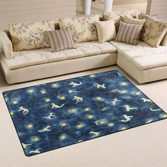 Whimsical Style Bears Soft Polyester Area Rug 31''x20'', Non Slip, Memory Foam, Water Absorbent