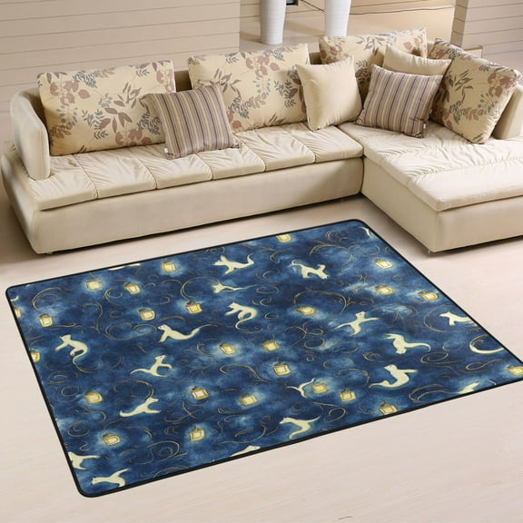 Whimsical Style Bears Soft Polyester Area Rug 36''x24'', Non Slip, Memory Foam, Water Absorbent