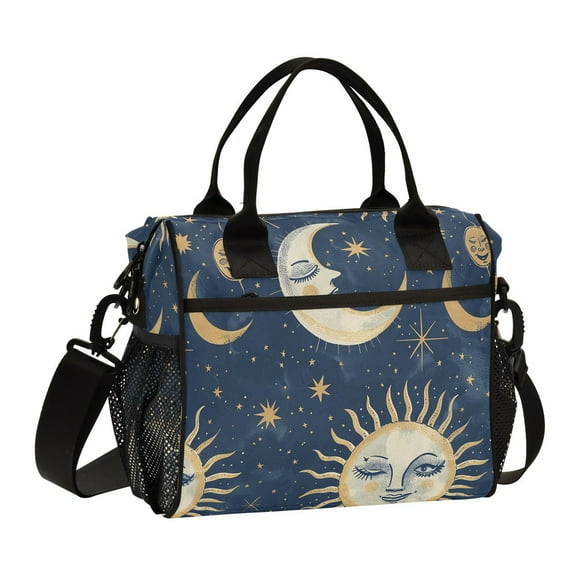 Whimsical Sun and Moon Cooler Bag Lunch Bag Soft Cooler Cooling Tote Insulated Lunch Box for Adult Men Women