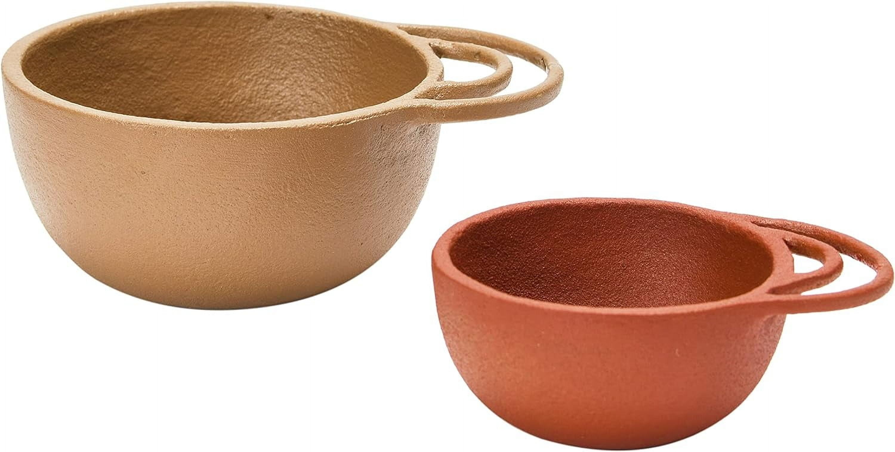 Textured Gold and Red Metal Decorative Bowls - Set of 2
