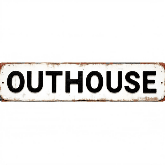 Whimsical Time-Themed Tin Sign 16*4 Inches -"Outhouse" Suitable for Kitchen, Living Room, Patio - Features 5 O'clock Somewhere Design, Boosts Happy Hour Sign Vibe