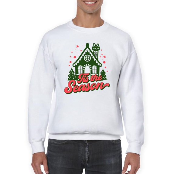 Whimsical Tis The Season Cottage Men's Sweatshirt