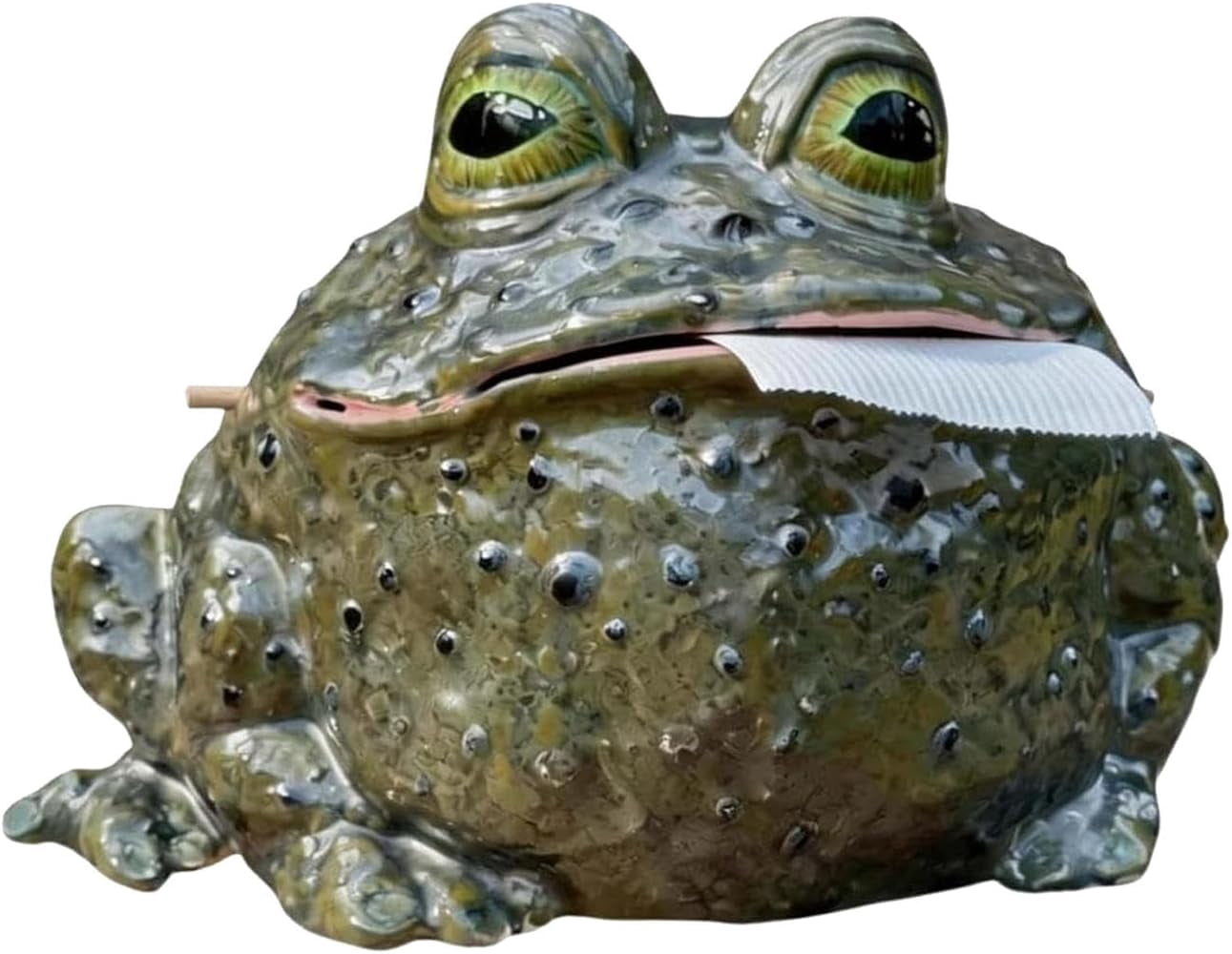 Whimsical Toad Tissue Box Cover & Funny Toad Tissue Holder, Funny Frog-Shaped Tissue Holder for Bathroom Decor, Resin Frog Toilet Paper Holder (1 or 2 Pack)