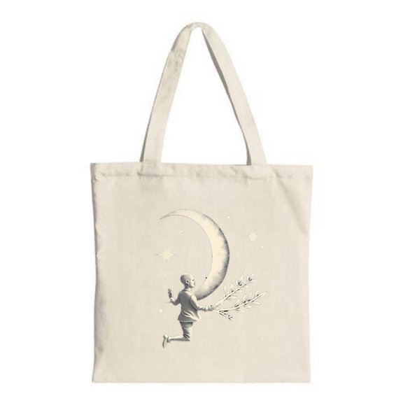 Whimsical Tote Bag - Dreamy Canvas Design for Shopping Travel & Parties - Reusable & Multifunctional