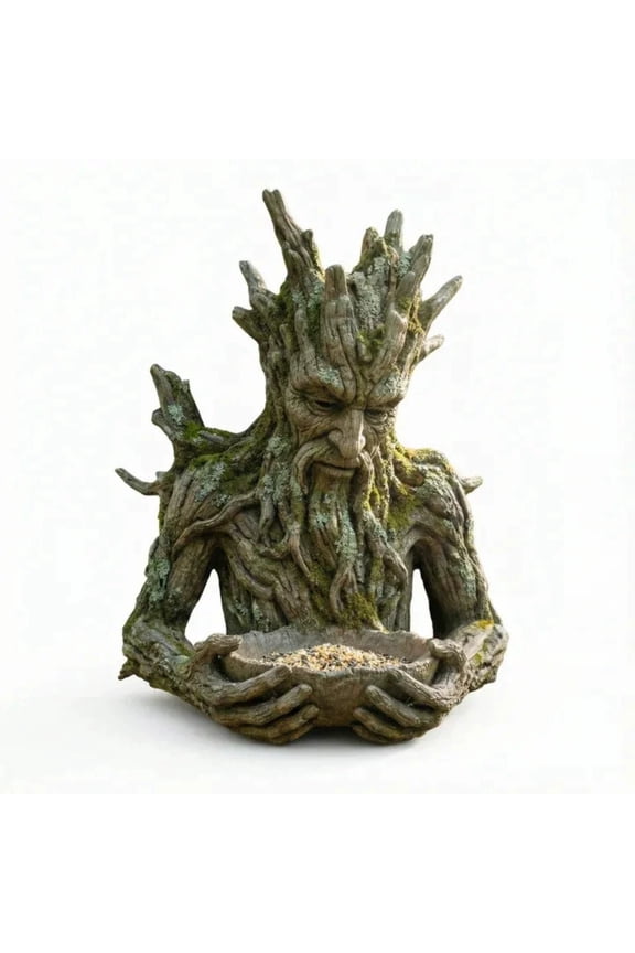 Whimsical Tree-Man Bird Feeder Sculpture, Outdoor Ancient Tree Design with Hidden Keyhole Hanger for Garden Dcor and Wildlife Support, Gift for Nature Lovers