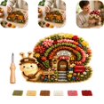 thumbnail image 1 of Whimsical Village 3D Fabric Poke Art Kit DIY Fabric Craft Kit for Creating Puffy Textured Artwork Mess Free Handmade Art Set with Poke Tool Decorative Home Display & Creative Gift,F, 1 of 5