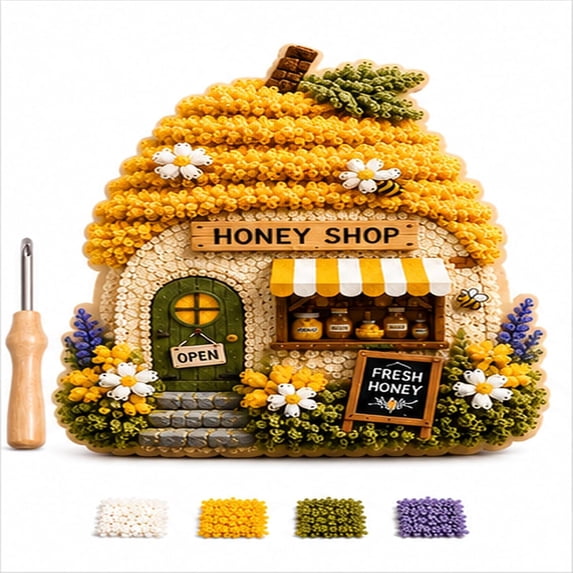 Whimsical Village 3D Fabric Poke Art Kit (Snail Mail) | Cottage Craft No Sew Press Technique Simple Illustrated Guide Six Fantasy Styles Relaxing Creative Hobby(C)