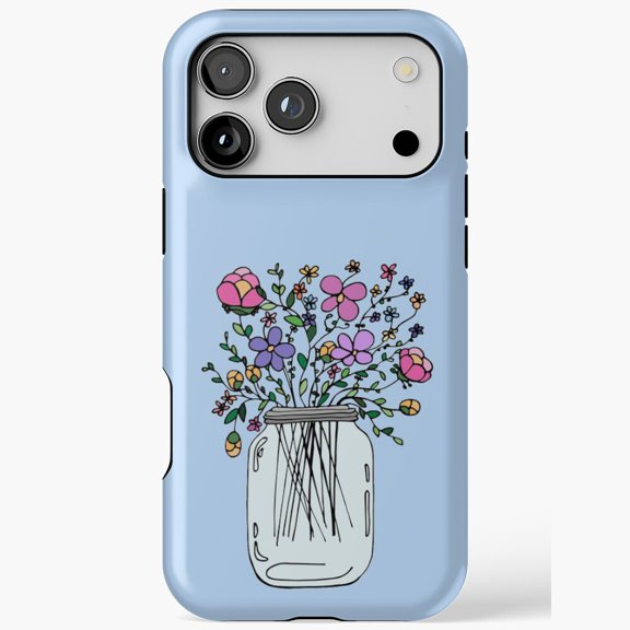 Whimsical Wildflower Jar for iPhone Case 11 through 17 Pro Max