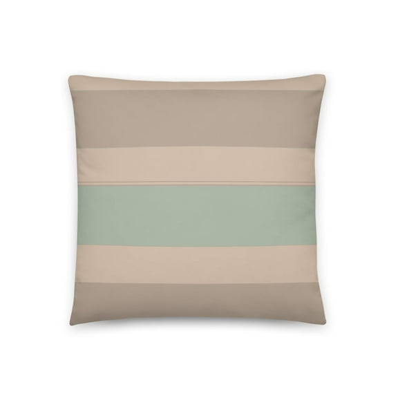 Whimsical Wisdom 18"x18" Light Green, Light Brown, & Cream Color Striped Accent Accent Puillow with 1 Cover & I Insert