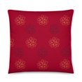 thumbnail image 1 of Whimsical Wisdom Black & Gold Flower Boho Design, Dark Red Background, Polyester 22"x22" Square Accent Pillow for Home Decor, Hidden Zipper, Included Insert, 1 of 9