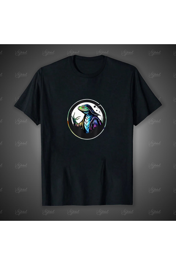 Whimsical Wizard Lizard Watercolor Graphic Unisex T-Shirt, for men & women, up to size 5XL