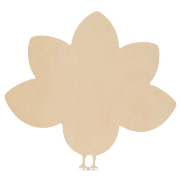 Whimsical Wood Turkey Cutouts 12 x 13inch, Pack of 3 Unfinished Wooden Cutouts for Crafting, and DIY Thanksgiving Party Decorations, by Woodpeckers
