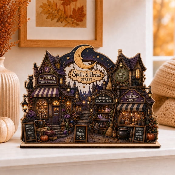 Whimsical Wooden Block Decor Spells and Brews