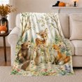 thumbnail image 1 of Whimsical Woodland Animals Floral Crown Fawn Meadow Scene, Festive Holiday Scene, Warm Flannel Blanket for Cabin and Lodge, Art Lovers Christmas Gift, Festive Home Decor, 1 of 9