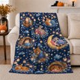 thumbnail image 1 of Whimsical Woodland Slumber Serene Forest Animals Under Starry, Peaceful Bird Art Scene, Warm Flannel Blanket for Cabin and Lodge, Bird Lovers Housewarming Gift, Artistic Home Decor, 1 of 9