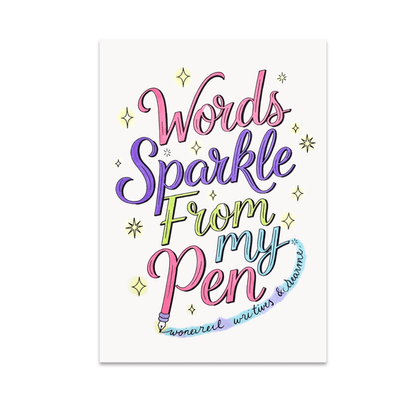 Whimsical Writing Decor - Creative Writing Enthusiast - 13x19 Poster Print