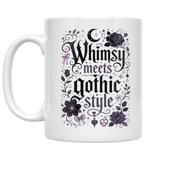 Whimsigoth Art Design - Whimsy Meets Gothic Style - 11 oz Ceramic Coffee Mug