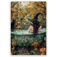 thumbnail image 1 of Whimsigoth Bathroom Decor Witchy Bubblebath Halloween Art Black Cat Print Dark Academia Halloween Poster Vintage Witchy Home Decor For Living Room 8x12inch Unframed, 1 of 16