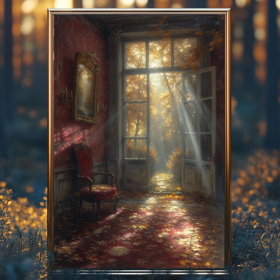 Whimsigoth Moody Print Dark Poster Lost Place Vintage Style Art Old Times Living Room Decoration Fall Wall Art For Dark Cottagecore Home Wall Art, Modern Wall Decor, 16x24 UNFRAMED