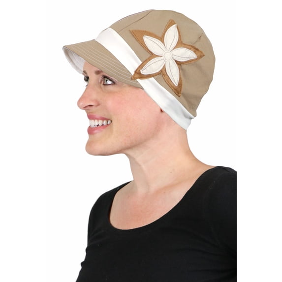 Whimsy Chemo Hats for Women Cancer Headwear Head Coverings Cotton Cute Baseball Caps (Americano with Cream)