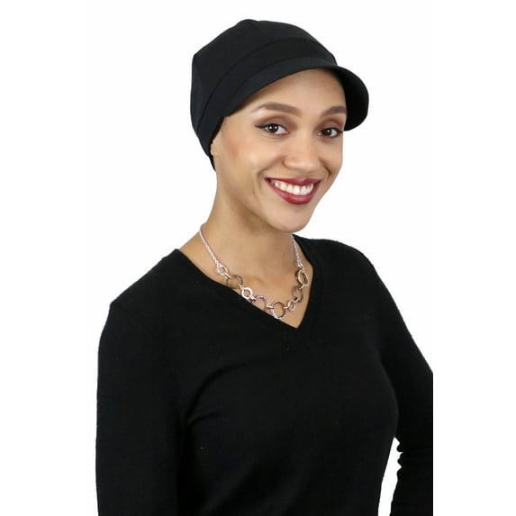 Whimsy Sport Chemo Hats for Women Cancer Headwear Cute Baseball Caps Black