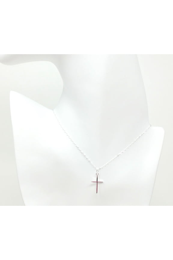 Whimsy Sterling Silver Thin Cross Necklace
