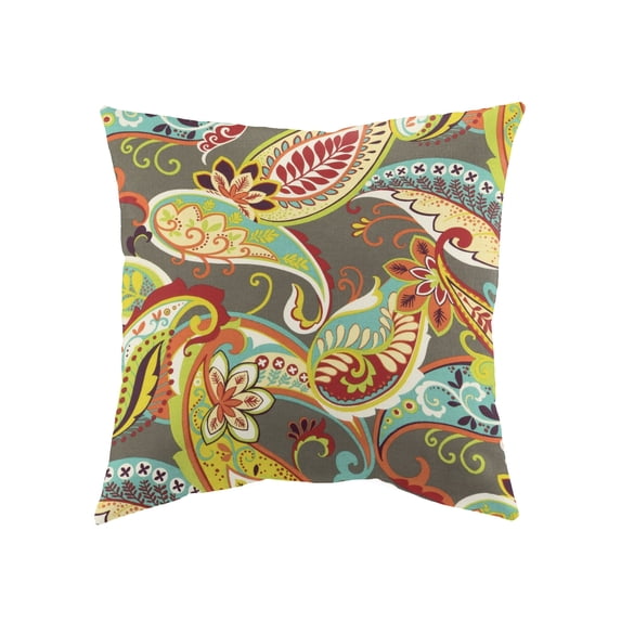 Whimsy grey paisley 20" pillow