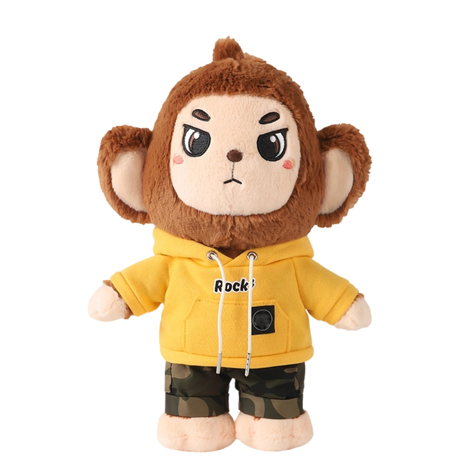 WhimsyHive Little Monkey Doll Dressed in Clothes, Cute Animal Plush Toy ...