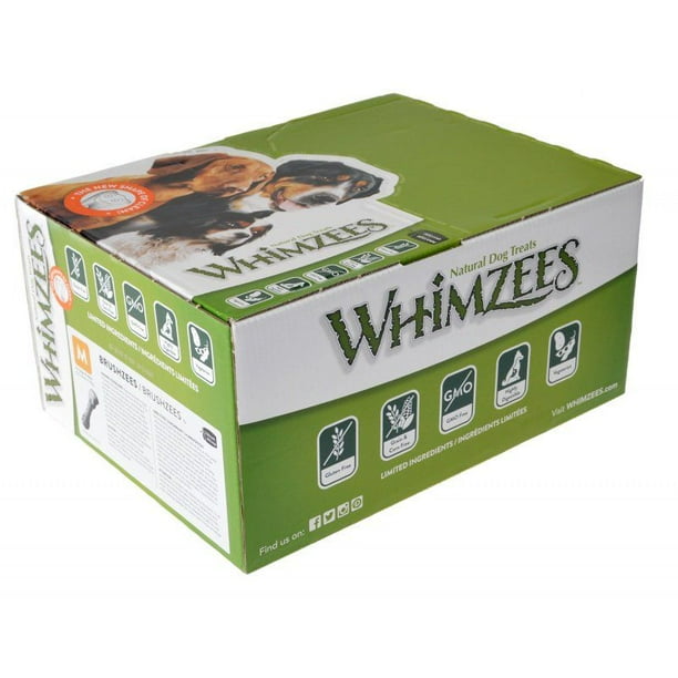 Whimzees Brushzees Medium Dental Treats Bulk [Dog, Treats Bulk] 75