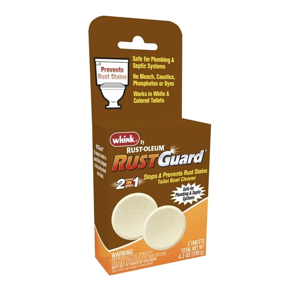 Whink 390879 RustGuard Toilet Bowl Cleaner Tablets, 2 Tablet Box