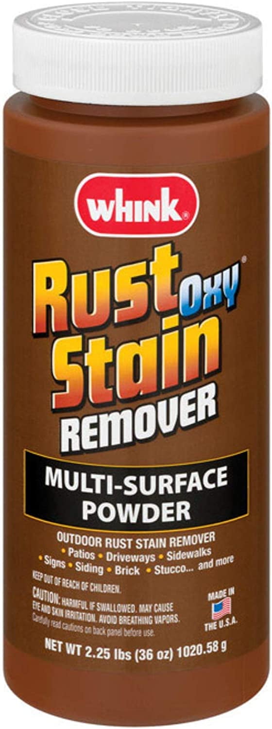 Whink Rust Oxy Stain Remover, MultiSurface Powder for Outdoor Stain