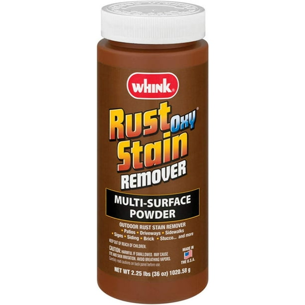Whink Rust Oxy Stain Remover, MultiSurface Powder for Outdoor Stain