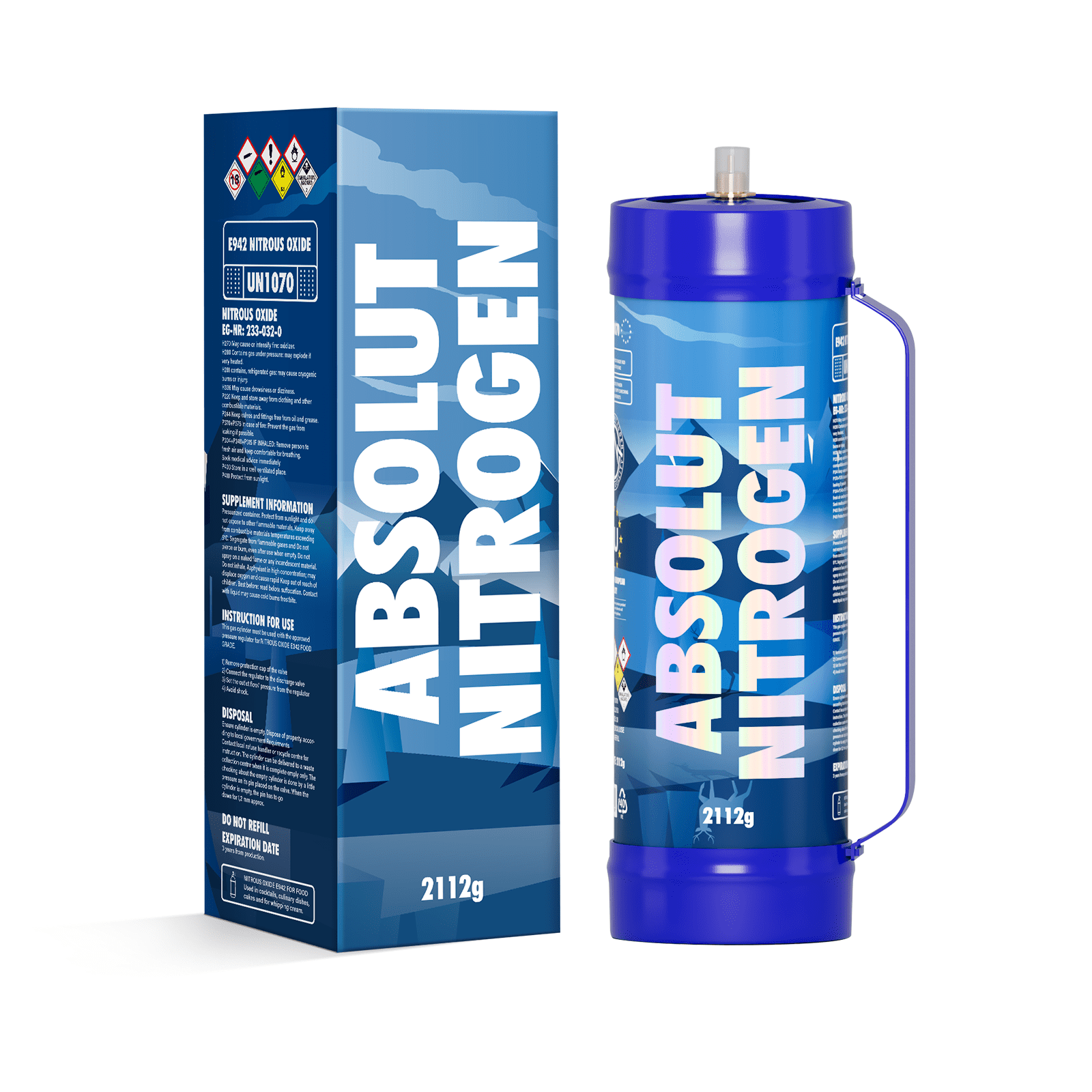 HotWhip Nitrous Oxide Tank Whipped Cream Cylinders 3.3L N2O Tank 2112g