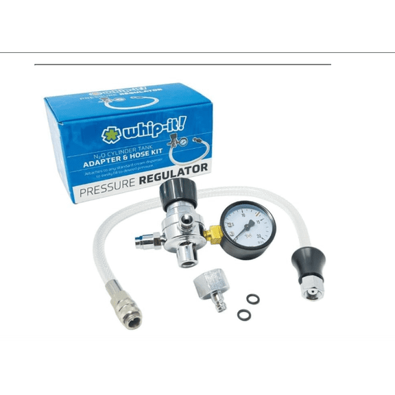 Whip-It! Whipped Cream Pressure Regulator Valve with Adapter & Hose Line