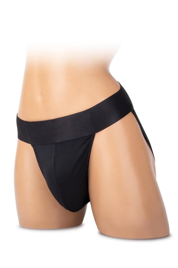Soft Packing Jock Strap Elastic Waistband Open Back Design, Medium, Black (Women's)