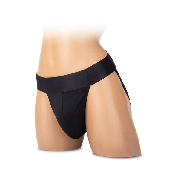 WhipSmart Soft Packing Jock Strap Elastic Waistband Open Back Design, Small, Black (Women's)