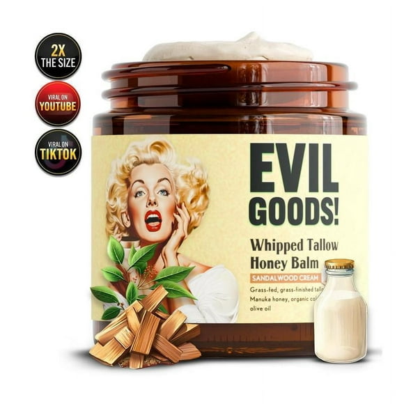 Whipped Beef Tallow & Manuka Honey Organic Nourishing Face Cream, Moisturizer, Body Lotion, Skin Care and Lip Balm Hydrating Moisturizing