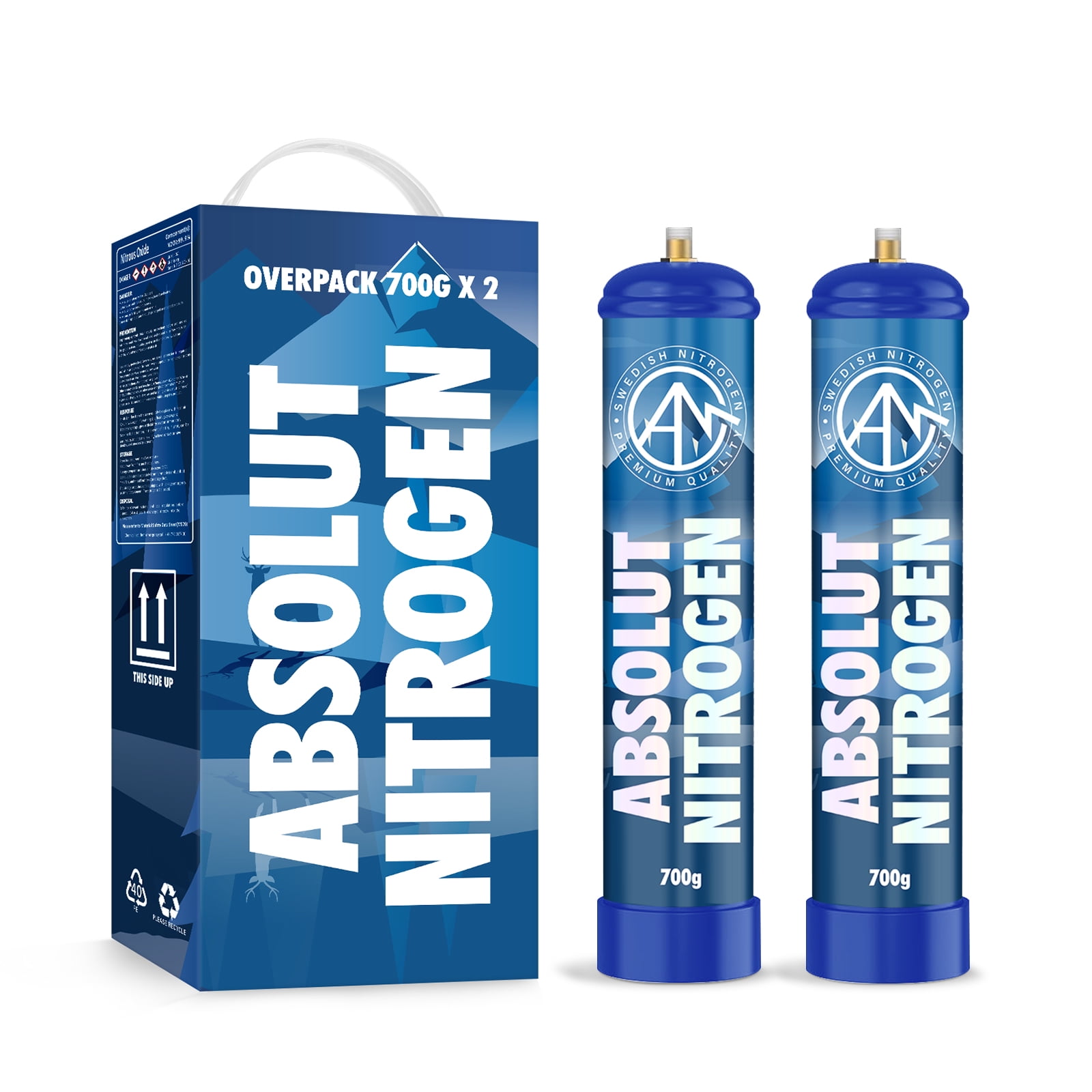 HotWhip Nitrous Oxide Tank Whipped Cream Cylinders 1.1L N2O Tank 700g Whipped Cream Cartridges(2