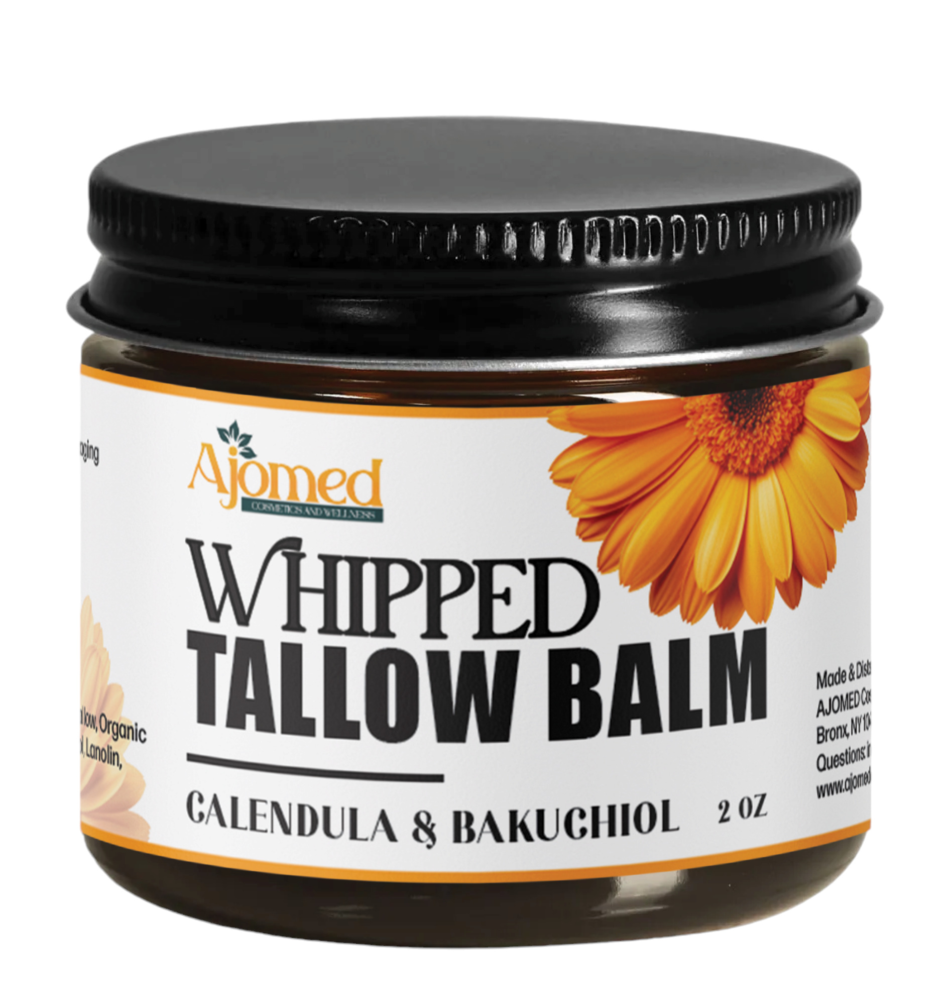 Whipped grassfed beef tallow face moisturizer infused with Calendula