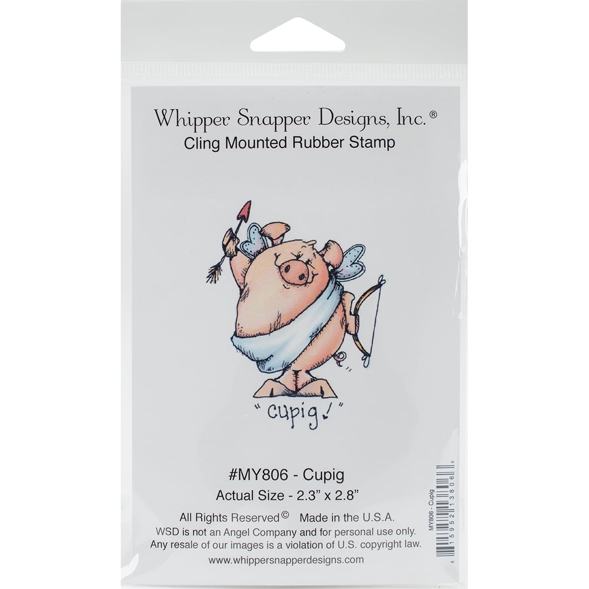 Whipper Snapper Cling Stamp 4"X6"-Cupig, Pk 1, Whipper Snapper Designs