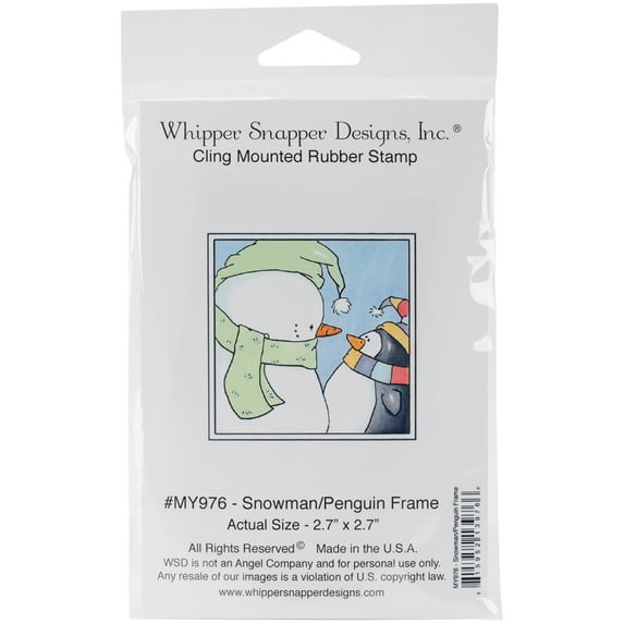 Whipper Snapper Cling Stamp 4"x6"-snowman & Penguin Frame