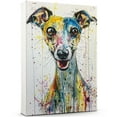 thumbnail image 1 of Whippet Canvas Wall Art, Modern Cute Colorful Whippet Canvas Dog Art Pictures Wall Decor for Kids Bedroom Decoration Unframed 8x12 inches, 1 of 5